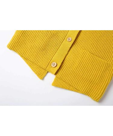 SMILING PINKER Toddler Girls Knit Cardigan | Soft & Warm Sweater with Pockets | 4 Years | Yellow - Buy Online on GoSupps.com