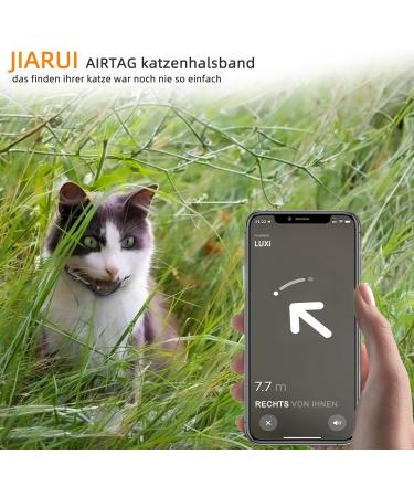 Reflective GPS Cat Neck Band with Apple AirTag Holder | Adjustable & Safe for Cats Kittens & Small Dogs - Black - Buy Online on GoSupps.com