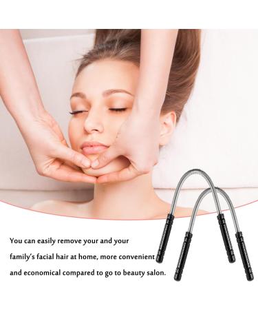 2-Piece Black Facial Hair Remover Set - Manual Epilator Tools for Quick and Easy Hair Removal - Buy Online on GoSupps.com