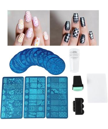 Nail Stamp Slab Set - Professional Nail Art Template with Leaves Flowers & Animals for Stunning Designs - Buy Online on GoSupps.com