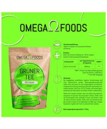 Buy Green Tea Capsules - 300 Count 1 000mg Daily Dosage - Quality Tested in Germany - Premium Green Tea Extract for Weight Loss and Antioxidants - Buy Online on GoSupps.com
