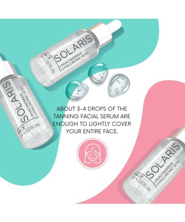 Facial Tanning Serum Drops 30ml Hyaluronic Acid Niacinamide Anti-Ageing Subtle Healthy Glow For Face - Buy Online on GoSupps.com