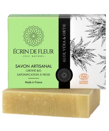  crin de Fleur Organic Alo Vera & Nettles Soap Handcrafted Cold Processed 1x90g Aloe Vera Soap 100 g (Pack of 1) - Buy Online on GoSupps.com