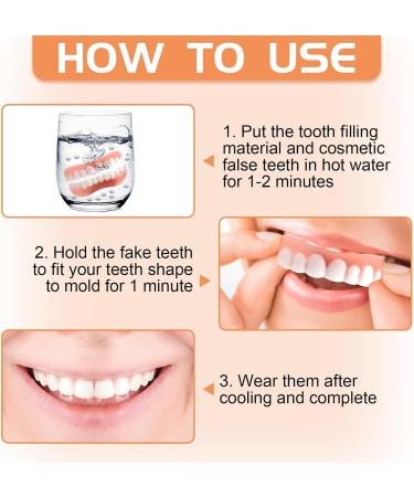 1 Pair Fake Teeth Whitening Top and Bottom Perfect Smile Natural Dental Appliance for Men and Women Instant Confidence Enhancer (Natural White) - Buy Online on GoSupps.com