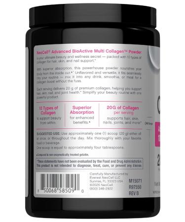 NeoCell Super Multi Collagen Peptides Powder | 9oz | 10 Types of Collagen | Skin Hair and Nails | Beauty Supplement | Unflavored Powder | For Women and Men - Buy Online on GoSupps.com