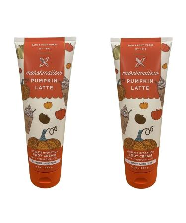 Bath and Body Works Marshmallow Pumpkin Latte 2 Pack Ultra Shea Body Cream 8 Oz. (Marshmallow Pumpkin Latte) Marshmallow Pumpkin Latte 8 Ounce (Pack of 2)