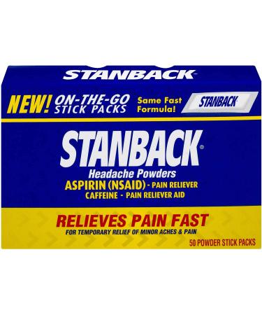 Stanback Headache Powders | 50 Count Each | Packaging May Vary | Pack of 6