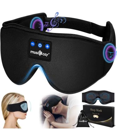 Bluetooth Sleep Mask Upgraded Musicozy 3D Eye Mask with Headphones for Men & Women 14Hrs Playing Music Sleeping Headphones for Travel/Nap/Yoga/Meditation/Night/Relaxation Lividity