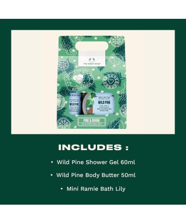 Buy The Body Shop Pine & Divine Wild Pine Mini Gift Set | Invigorating Holiday Skincare Kit | Vegan | 3 Items | International Shipping - Buy Online on GoSupps.com