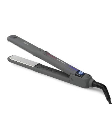 Mia Professional Hair Straightening Iron | 1" Silver Titanium Plates | Dual Heating | 450 F | Auto Shut Off | 10-Foot Cord | Charcoal Gray & Leopard Pouch - International Shipping - Buy Online on GoSupps.com