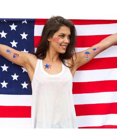 Fourth of July Temporary Tattoos - 156 Pieces Patriotic Independence Day Party Favors & Decorations - Buy Online on GoSupps.com