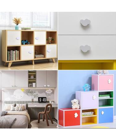 Iniuniu 6 PCs Cloud Shape Drawer Buttons - Soft Adhesive Furniture Handles for Kids' Room Cabinets & Toy Organizers (White) - Buy Online on GoSupps.com