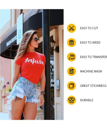 VinylRus 12x50ft White Heat Transfer Vinyl Roll for Shirts - Easy Weed HTV for Silhouette Cameo & Cricut - Buy Online on GoSupps.com