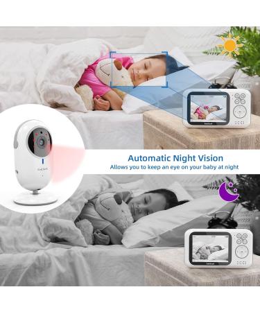 Taktark Baby Monitor with Camera - 3.2 Video Baby Monitor Zoom Intercom Night Vision & Temperature Monitoring | Best Baby Cam for International Shipping - Buy Online on GoSupps.com