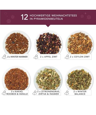 Organic ETS Tea Gift with Bow - Red Santa Christmas Winter Tea Set with 12 Pyramid Bags | Perfect Christmas Gift - Buy Online on GoSupps.com