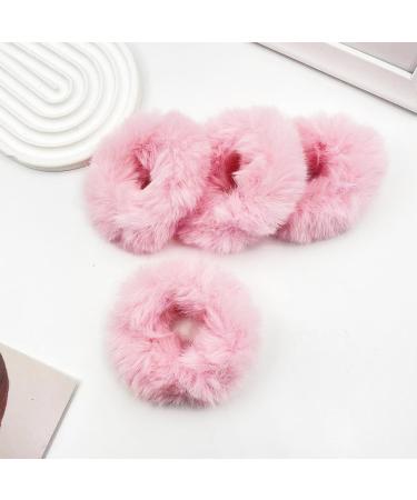 Venrodi Pink Fuzzy Scrunchies Halloween Pom Pom Hair Tie Furry Hair Elastics Bands Faux Fur Fluffy Ponytail Holder Hair Cute Accessories Women Girls - Buy Online on GoSupps.com