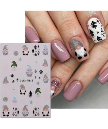 JMEOWIO 10 Sheets Glitter Christmas Nail Art Stickers Decals Self-Adhesive Snowman Snowflake Winter Holiday Black Nail Supplies Nail Art Design Decoration Accessories - Buy Online on GoSupps.com