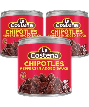 La Costena Chipotle in Adobo 3 x 199g Mexican Chipotle Peppers In Adobo Sauce Canned Spicy Chipotle Chillies (Pack 3) - Buy Online on GoSupps.com