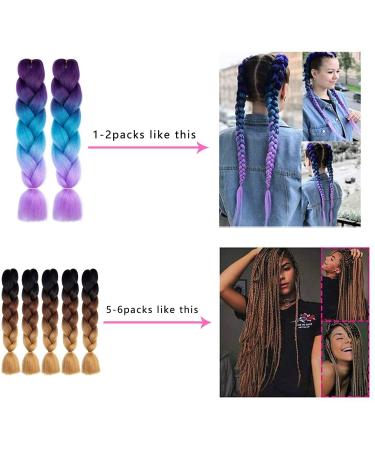 Fanyu Ombre Braiding Hair - 3 Pack High Temp 24 Inch Pre-Stretched Hair Extensions - Buy Online on GoSupps.com