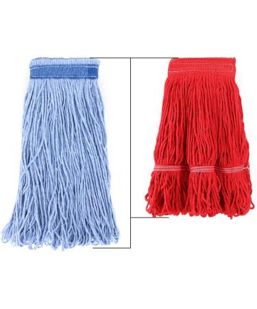 24 oz Heavy Duty Loop-End Cotton Mop Head Refill - 6 Inch Headband - Blue - for Home, Industrial, and Commercial Use - Buy Online on GoSupps.com