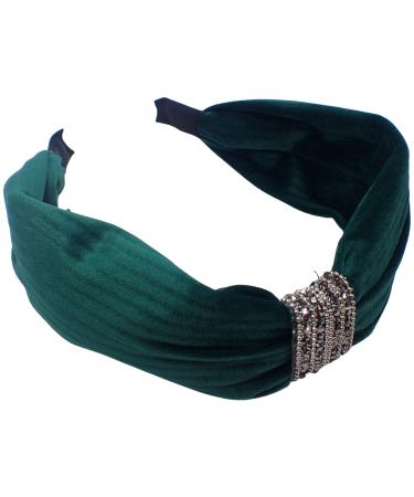 Topkids Accessories Velvet Belt Alice Bands Adult Women Hair Accessories for Women Hair Bands for Women Thick Headband Womens Headbands Head Bands Adult Women Wide Headbands (Bottle Green)