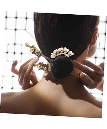 minkissy Petal Hairpin Jade Hair Forks Jade Hair Clip Hair Hanfu Hair Accessories Jade Hair Chopstick Retro Headpiece French Pin Women Hair Chopstick Bride Costume Hosta White - Buy Online on GoSupps.com