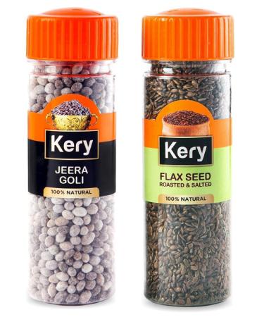 Kery Jeera Goli & Roasted Alsi Flax Seed Mukhwas Mouthfreshener 2 Bottles 260g_Packing May Vary