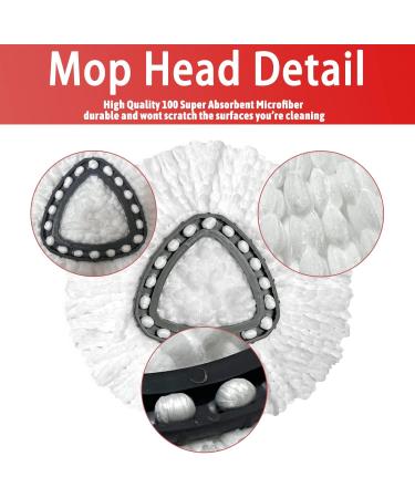 4 Pack Spin Mop Replacement Head - EasyWring Refills for Triangle Spin Mop | Microfiber Cleaning Mop for Floors - Includes Rotating Base | 4 Pack White - Buy Online on GoSupps.com