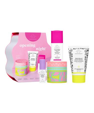 Drunk Elephant Opening Night Kit - Bora Barrier Cream (50ml/1.69 fl oz) Mello Marula Cream Cleanser (60ml/2 fl oz) TLC Framboos Glycolic Night Serum (15ml/.5 oz) Ceramighty Cream (5ml/.16 fl oz)