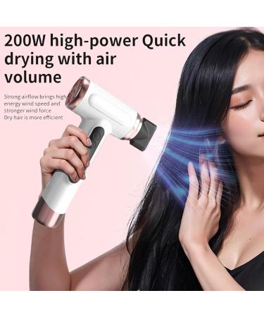 Cordless Ionic Hair Dryer with Digital Screen Rechargeable Blow Dryer with Nozzle Portable Blow Dryer for Curly Hair for Women Men Cordless Hair Dryer for Camping Dormitory US White - Buy Online on GoSupps.com