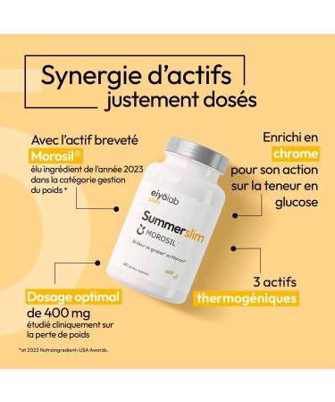 Patented MOROSIL Fat Burner 400mg | Proven Effectiveness | Unique Formula with Kola + Chilli + Guarana | Fast Weight Loss | 60 Vegan Capsules | Eiyolab - Buy Online on GoSupps.com