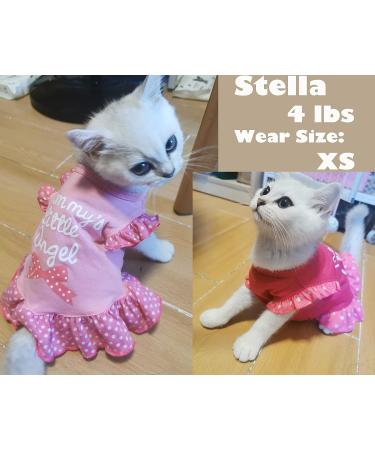 XPUDAC Pink Angel Dog Dress for Small Dogs/Cats (5.5-8lbs) - Cute Puppy Shirt Apparel - Buy Online on GoSupps.com