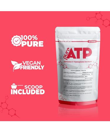 Pure ATP Adenosine Triphosphate Powder - 20g | Boost Intracellular Energy for Brain & Muscle Endurance - Buy Online on GoSupps.com