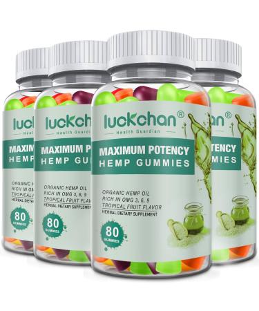 (4 Packs) Hemp Gummies High Potency