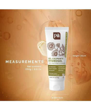 Pili Natural Hydrogel | Face and body Skin Soothing Gel with Arnica Calendula Centella Asiatica and Aloe Vera extracts | Natural Moisturizer | Parabens and Alcohol Free | 2.5 oz - Buy Online on GoSupps.com