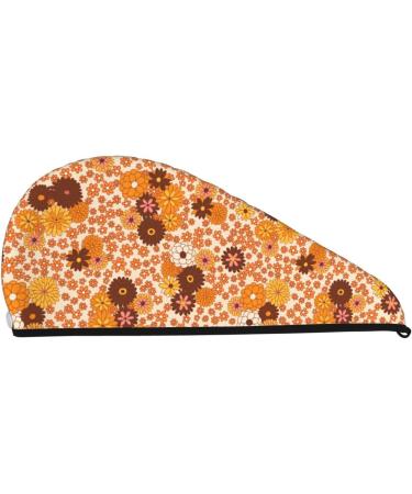 Shop Hippie Ditsy Floral Microfiber Hair Towel - Super Absorbent Quick Dry Wrap for Long Curly & Thick Hair | Coral Velvet - Buy Online on GoSupps.com