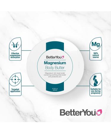 BetterYou Magnesium Body Butter - Hydrating Formula for Dry Skin - 6.7 oz - Buy Online on GoSupps.com