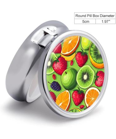 Portable Fruit Printed Pill Box - 3 Compartment Travel Case | Small Medicine Organizer for Purse & Pocket - Buy Online on GoSupps.com