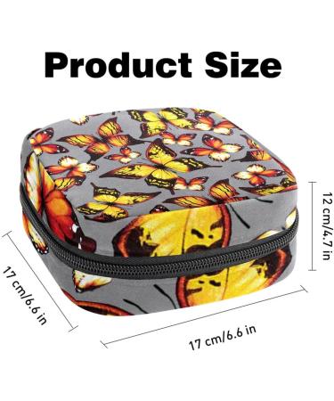Muooum Menstrual Artery Bag - Zipper Women's Bandage Bag for Tampons | Orange Butterfly Pattern - Buy Online on GoSupps.com