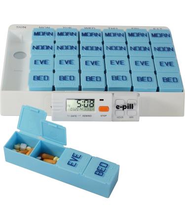 e-Pill Daily 7-Day Pill Organizer - Large Weekly Vitamin & Medicine Box with Reminder - Buy Online on GoSupps.com