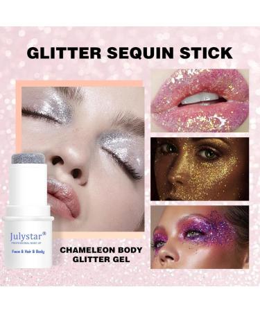 Blue Mermaid Face & Body Glitter Stick - Waterproof Sparkling Glitter Gel for Eyes Lips Hair | Fine Sequins Makeup (#04) - Buy Online on GoSupps.com