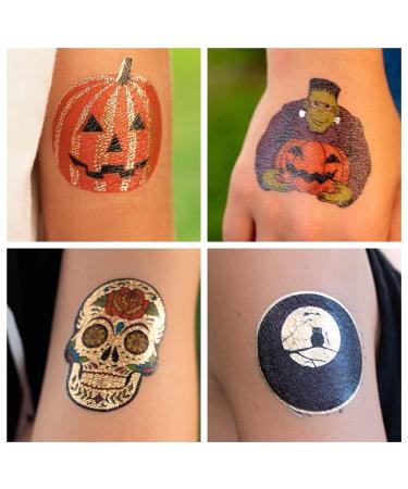 24 Halloween Temporary Tattoos- Jack O Lanterns, Witches, Monsters- Individually Wrapped Metallic Tattoos for Kids - Perfect for Party Favors, Gift Bags, Trick or Treat Prizes - Buy Online on GoSupps.com