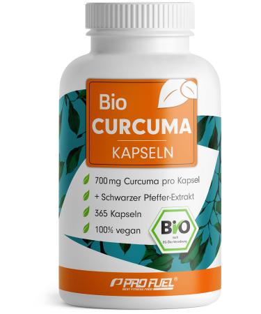 Bio curcuma capsules 365x with 700 mg curcuma from controlled organic cultivation - optimally high -dosed with 35 mg curcumin per capsule - with black pepper extract - stock for 1 year Bio curcuma (365 chaps)) - Buy Online on GoSupps.com