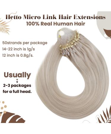 Hetto Microring Extensions - Real Hair Platinum Blonde #60 30cm 40g | Premium Remy Hair Extensions for a Natural Look - Buy Online on GoSupps.com