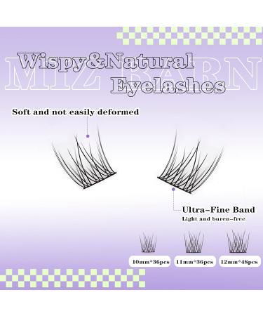 MIZ BARN 120pcs C Curl False Eyelashes - Natural Wispy Lash Clusters for Beginners | DIY Eyelash Extensions (10-12mm) - Perfect for Flawless Looks - Buy Online on GoSupps.com