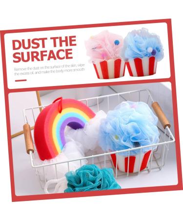 2pcs Cartoon Ice Cream Bath Balls - Exfoliating Loofahs & Shower Puffs for Ultimate Bathing Experience - Buy Online on GoSupps.com