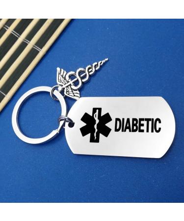 Oubaka Diabetic Keychain - Medical Alert Jewelry for Diabetes - Emergency Health Symbol Gift for Men, Women, Girls, Boys - Buy Online on GoSupps.com