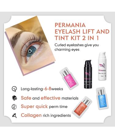 PERMANIA Lash Lift Kit - 4-in-1 Eyelash & Brow Perm in Black - Lasts 6-8 Weeks - Includes 25 Tools - Buy Online on GoSupps.com