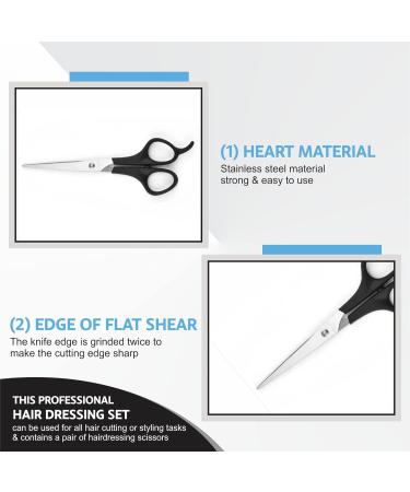 Professional Hairdressing Set - 4 Piece Black Scissor Shear Hair Comb Clips Kit for Men, Women, Kids - Salon Essentials Home Accessories - Hairdresser Scissors - Pack of 1 - Buy Online on GoSupps.com