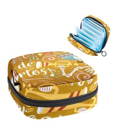 Women bands storage bags still pad holder funny with the dead day skeleton Sorty period kit pocket feminine product bag for women girls color4